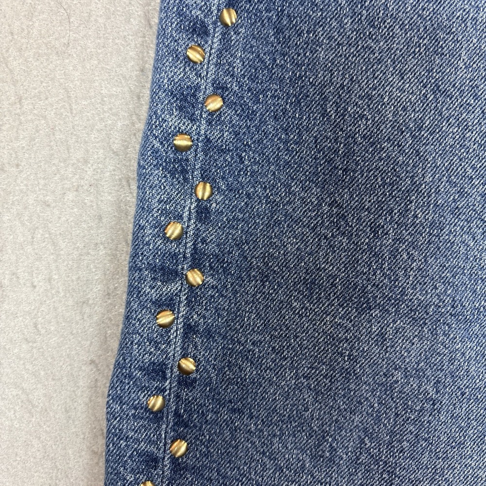 American Eagle Stretch Studded Stovepipe Jeans Size 12 Regular High- Rise Woman - Picture 4 of 12